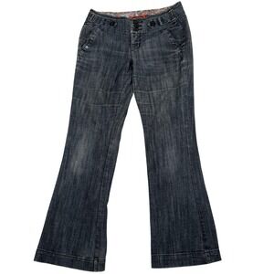 Retro Flare Bootcut Denim Jeans 6 Mid Rise McBling Y2K Festival Hippie Boho Chic